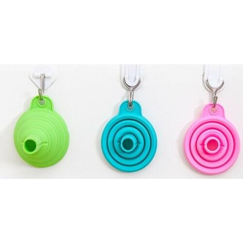 100pcs/lot Fast shipping Round Kitchen Gadgets Tool accessories Silicone Collapsible Style Funnel Mini Foldable Folding Portable