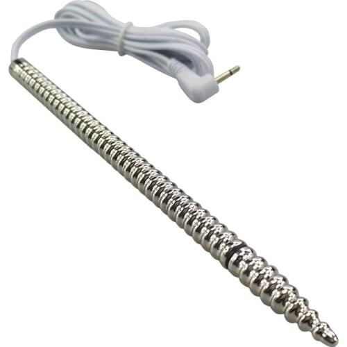 15.5cm Dia 8mm stainless steel Shock Therapy urethral Dilator penis plug massager electro sex toy UP-E005s