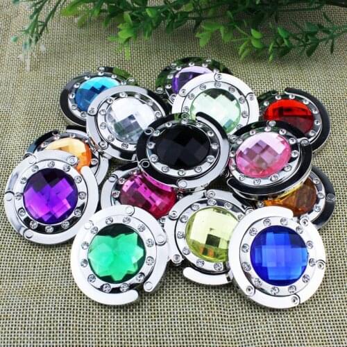 200 pcs/lot DHL FEDEX Free shipping Bag hook Folding Bag Purse Hook NO Mirror Crystal bag Hanger Holder handbag hot sale