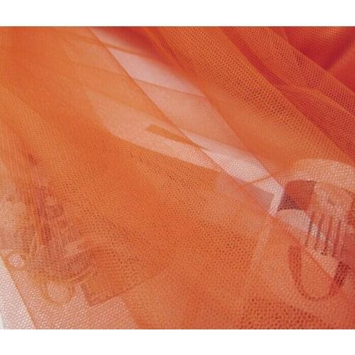 5 meters 155cm 61"width little hard orange mesh fabric girl princess skirt dress clothes materials LX54