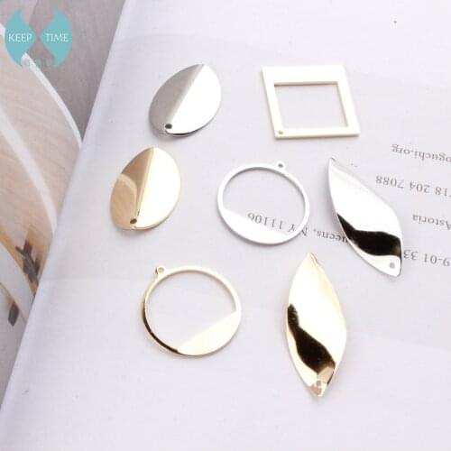 DIY accessories environmental electroplating copper fittings by hand geometry minimalist earrings ear clip earrings jewelry