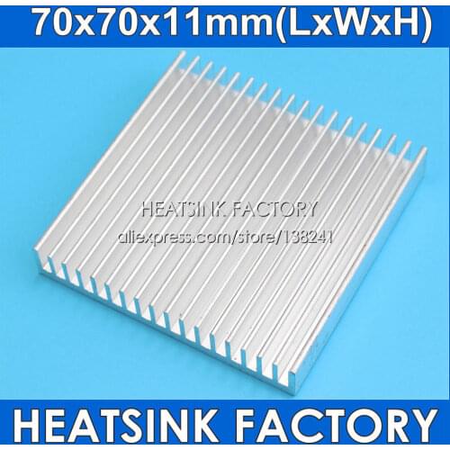 1pcs Silver 70x70x11mm Aluminum Heatsink Aluminium Heat Sink Cooler Radiator