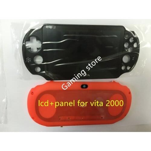 Free shipping original new for ps vita for psvita psv 2000 lcd display screen assembled black + back panel cover red