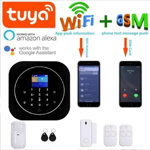 Factory Price Tuya App Control Mobile Call Wireless Wifi/433Mhz Smart Pstn Sos Gsm Home Safety Security Alarm System 433HZ