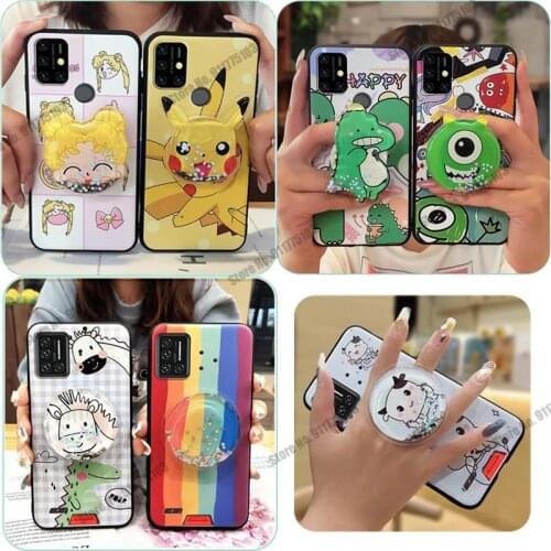 3D Cartoon Stand Phone Case For Umidigi Bison 2021 A7 A9 A5 Pro Holder Cover For Umidigi Bison GT A7S Soft Silicone Holder Cover