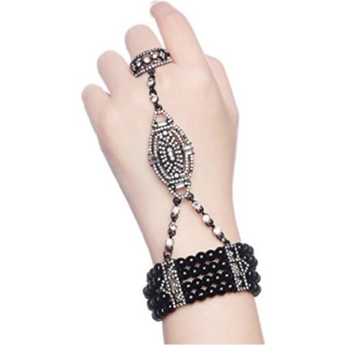 Elegant Vintage 1920s Dress accessories Bracelet Ring Great Gatsby Headpiece Flapper Hand Accessories Wedding Jewelry