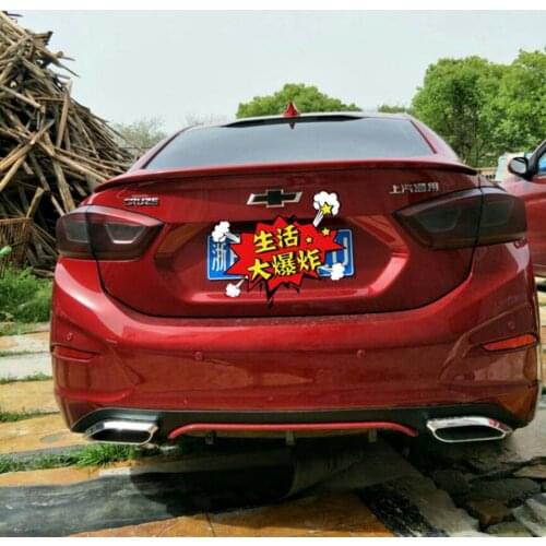 Use for chevrolet cruze spoiler 2017 cruze lip spoiler High Quality ABS Material Car Rear Wing Primer Color Rear Spoiler