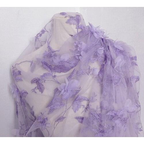 Quality gauze fabric Three dimensional Chiffon Decal tissu dress curtain background decoration patchwork