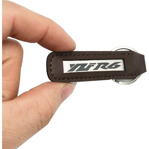 Leather Keychain Fashion Metal Keychain Leather Motorcycle Key Chain Key Ring Keyring Gift For YAMAHA YZF-R6 YZER6 yzf-r6
