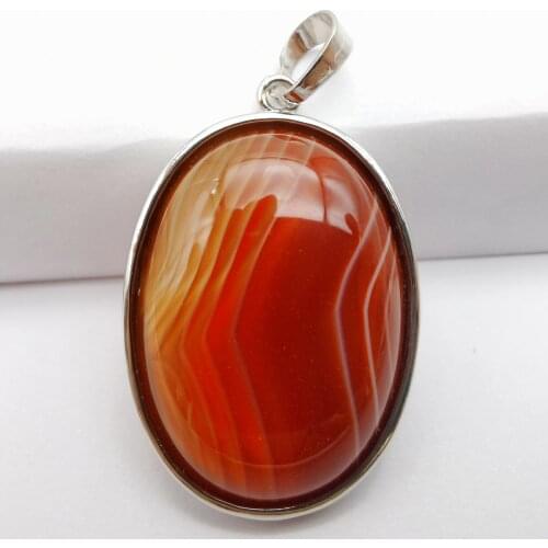 Red Veins Carnelian Stone Bead Oval GEM Pendant Jewelry S3224