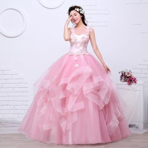 Lace Flower Quinceanera Dress Vestidos 2021 New Sleeveless Party Prom Ball Gown Classic Quinceanera Dresses Plus Size