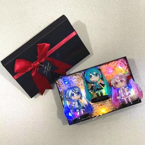 Hatsune Miku Pink Cherry Blossom Ghost Future Q Version Doll PVC Movable Doll Girl Model Toy Gift 10CM Random Gift Box Set