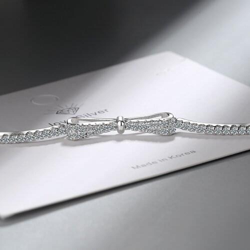 Bow bracelet with micro-inlaid zircon bracelet French elegant niche temperament cold wind lobster clasp bracelet
