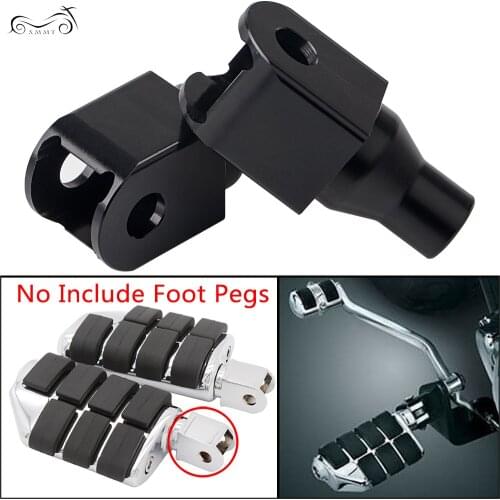 2Pcs Motorcycle Left & Right Black CNC Foot Pegs Adapter For Honda Magna/Aero 750 Shadow 1100 Spirit/Sabre VTX 1300C/1800 C/F