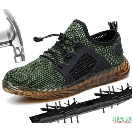 New Breathable Casual Shoes For Men Steel Toe Air Safety Sneakers Puncture-Proof Work Sports Shoes Jogging Shoes