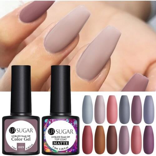 UR SUGAR UV LED Nail Gel Polish Set Matte Top Base Coat Gel Varnish Semi Permanent Nail Art Manicures Gel Nail Polishes Nails