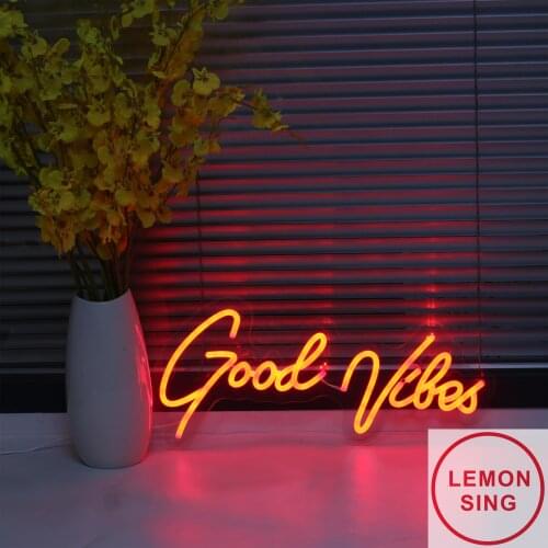 Good Vibes Neon Sign Lights Custom Hanging Party Room Bar Wall Holiday decor Gift For Her Personalized decoration
