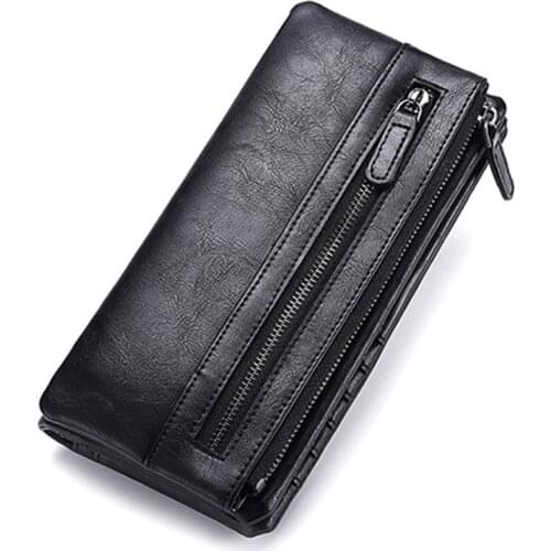 New Wallets Are Exclusively For Long Mens Wallets Zipper Soft Wallets Mobile Wallets Multifunctional PU Waterproof Wallet