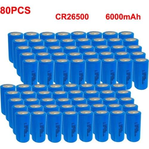 80PCS/lot New Original CR26500 C Type 3.0V 6000MAH Lithium 26500 Battery Non-rechargeable Li-MnO2 Batteries