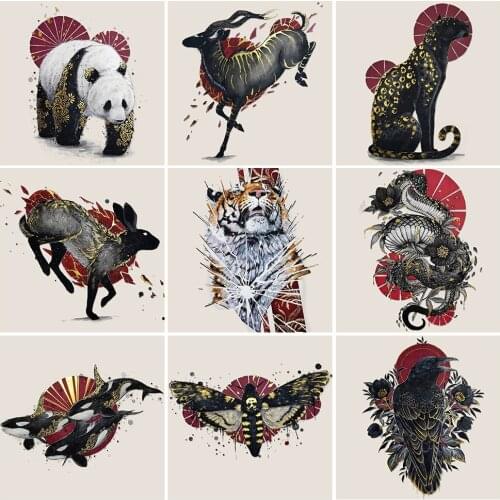 New 5D DIY Diamond Painting Tiger Full Square/Round Diamond Cross Stitch Kit 3D Black Animals Picture Rhinestone Home Decor Gift