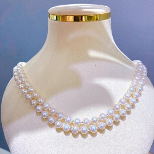 Fall/Winter Coat Accessory Natural Freshwater Pearl Sweater Chain Handmade Jewelry Gifts