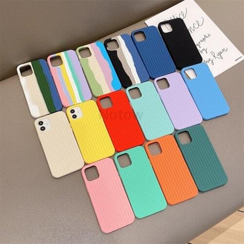 Herringbone Pattern Rainbow Cartoon Liquid Silicone Case For iphone 7 8 Plus X XS XR 11 12 13 Pro Max Non-slip Shockproof Cover
