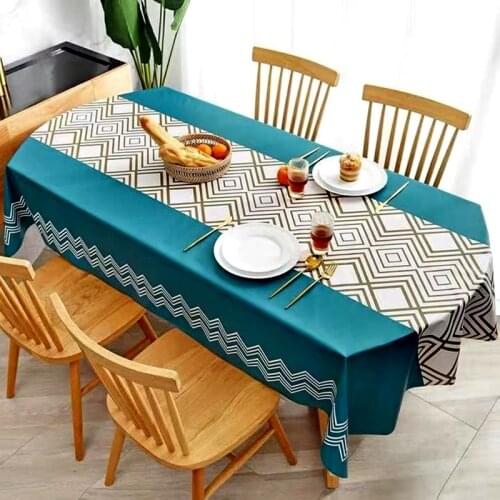 Nordic Style Pvc Table Cloth Kitchen Waterproof Oilproof Tablecloth Rectangular Printing Home Decoration Plastic Tablecloth