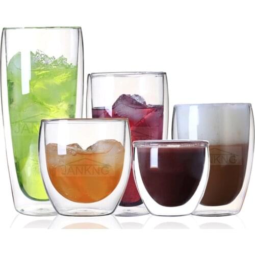 Snplowum Double Wall Glass Cups