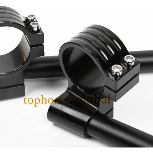 35mm Clip Ons Motorcycle Universal CNC higher Handlebars Racing CNC higher Raised Fork Handlebars One Pair Black
