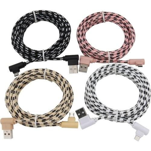 High Quality Type C Micro USB Charging Cable for iPhone X 7 8 6 Xs Max XR Samsung S9 Cord 90 Degree Charger Cables 500pcs