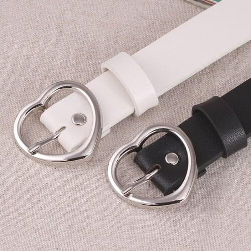 Pink Women Belt Hollow Out Loving Heart Ladies Waist Belt for Trousers Pin Buckle Leather Green Female Vintage Belt Jeans