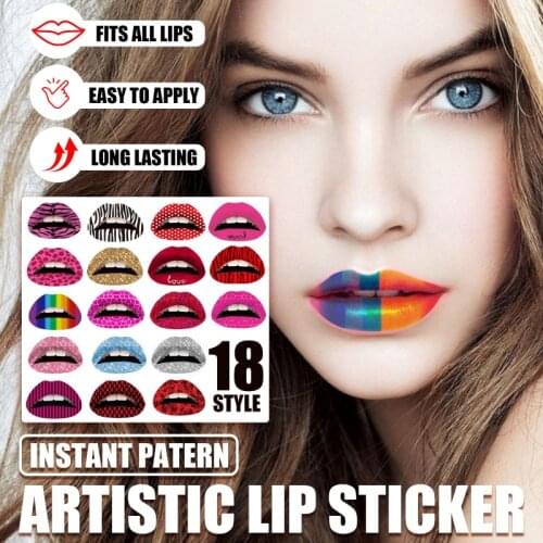 1 Pair One-time Lip Stickers Diamond Polka Dot Pattern Lipstick Fashion Sexy Nightclub Stage Nightclub Party Trend Lipstick