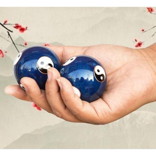 2Pcs/Pair Meditation Ball Dragon Phoenix Pattern Hand Finger Exercise Stress Relief Baoding Balls Yin Yang Fitness Handball