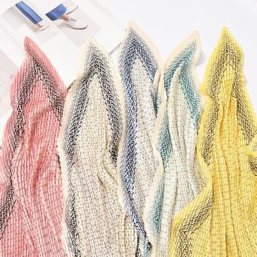 50cm exquisite retro fashion flower dot print crumpled square scarf women neck decoration headband bandanas scarves