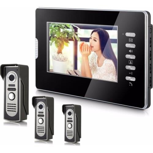 7" LCD Indoor Monitor Alloy 3V1 Wired Intercom Video Door Phone