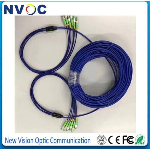 Armoured Fiber Optic Patch Cord Cable FC-FC APC SM 6 Cores,50M,FC/APC Single Mode Armored Patch Cord DVI Extention Cord