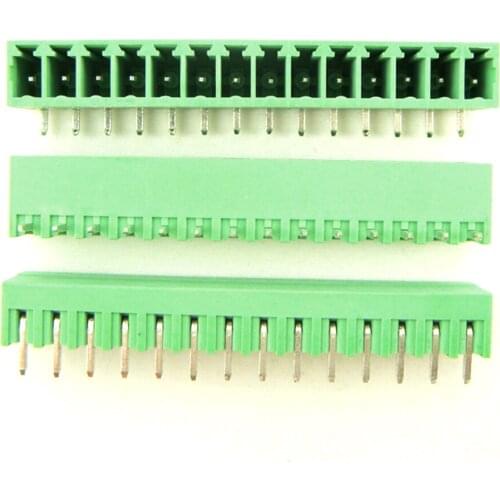 Free shipping (100pcs/lot) 15EDGK-3.81-14P + 15EDGRC-3.81-14P Bend Pin Screw Terminal Block Connector Pluggable type