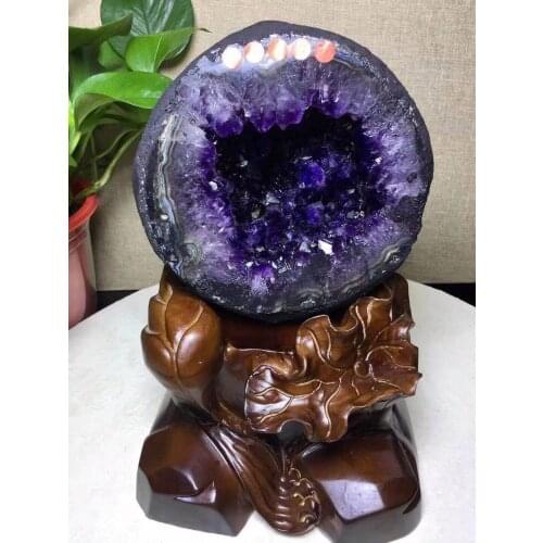 Uruguay titanium amethyst money bag, wealth town house, radiation proof, collectible.The market is rare, can not be found