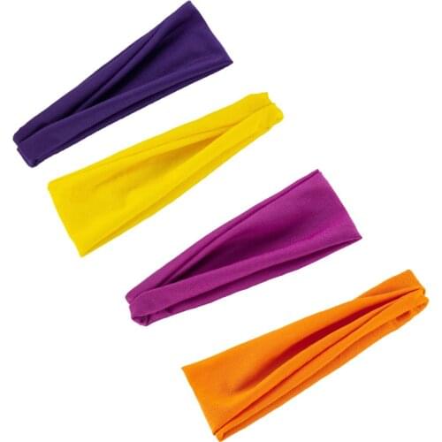 Geebro Sweatband for Men Women Elastic Sport Hairbands Head Band Yoga Headbands Headwear Tie-dye Sports Hair Accessories Soild