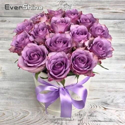 Evershine 5D Diamond Painting Flowers Cross Stitch Diamond Embroidery Full Square Rhinestones DIY Diamond Mosaic Home Decoration