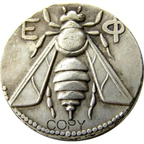 G(45) IONIA. Ephesus. Ca. 350-340 BC Silver Plated Copy Coin