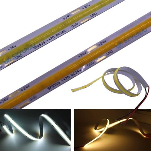 High Density COB/FOB Led Flexible Strip light warm white / Cool white DC12V/24V for Cupboard Wardrobe Decor