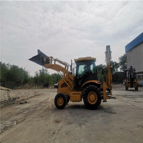Hydraulic System Excavation Loading Excavator 4 Wheel Bucket Backhoe Loader SY747