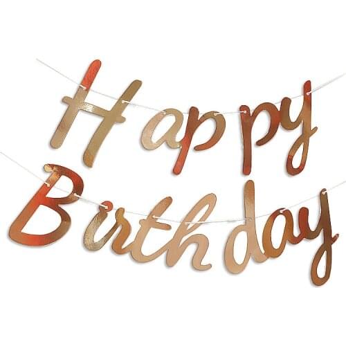 Happy Birthday Banner Bunting paper Birthday Party Hanging Garland Banner Baby Shower Decoration