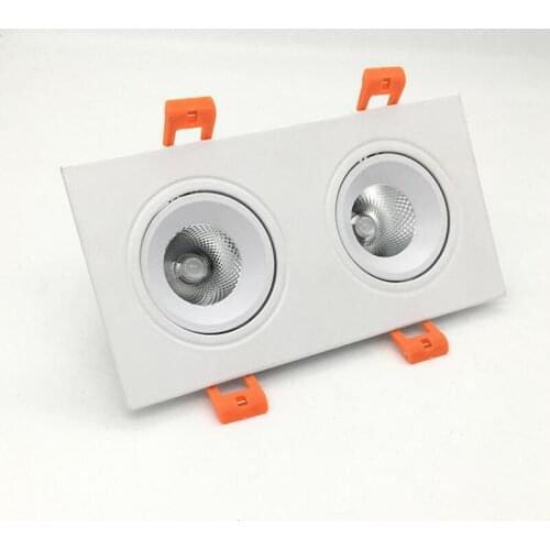 Free shipping AC110V AC220V AC240V Cold white/Warm white Aluminum Square double 2x7W 2x10W 2x15W LED COB downlight 8pcs/lot