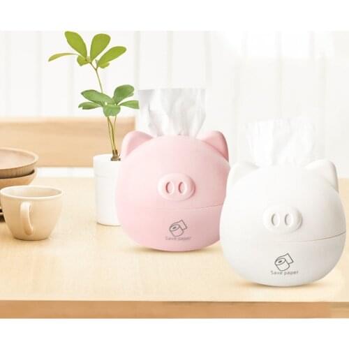 Tissue Boxes Home Pig Design Desktop Napkin Holder Cute Cartoon Tissue Paper Storage Box Kitchen Living Room Organizer