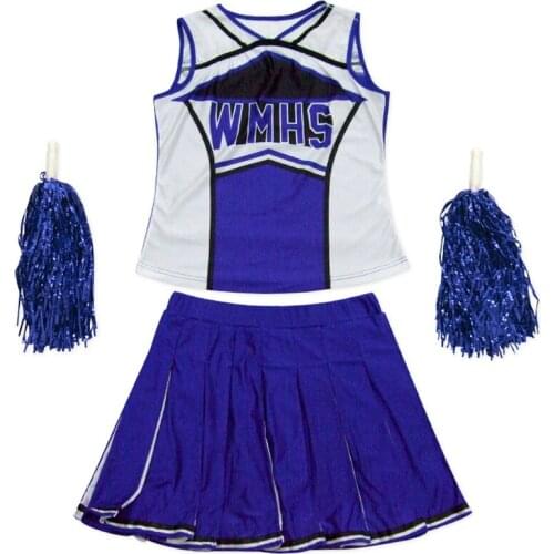 Cheerleader Cosplay Costume Dance Costumes for Girls Top Skirts Pleated Skirt Red Blue Anime School Uniform Jazz Football Outfit