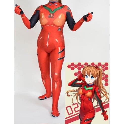Asuka Langley Soryu Ayanami Rei Plugsuits Mari Ikari Shinji Anime Cosplay Costumes Zentai Suit Halloween Bodysuit Adults Kids