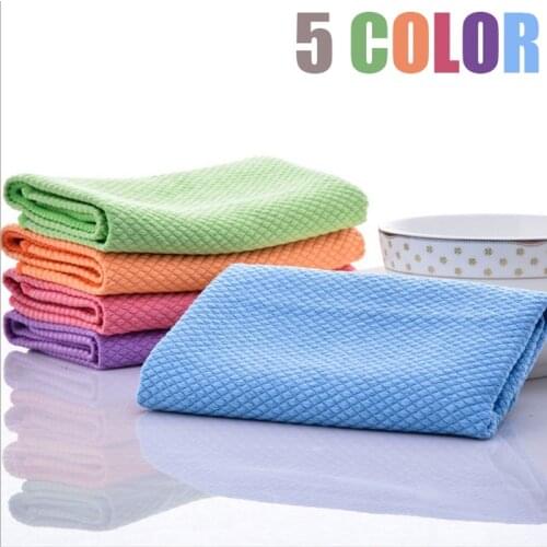 3PCS Multifunction Kitchen Towels 30*40cm Water Absorbable Washing Bowl Cleaning Cloth Wipes Table Window Dishcloth Car Rags