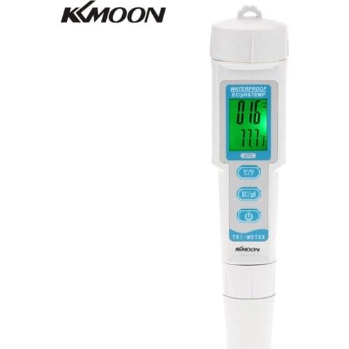 KKmoon 3 in 1 Water Quality Tester Monitor Portable Pen Type pH & EC & TEMP Meter Acidometer Water Quality Analysis Device